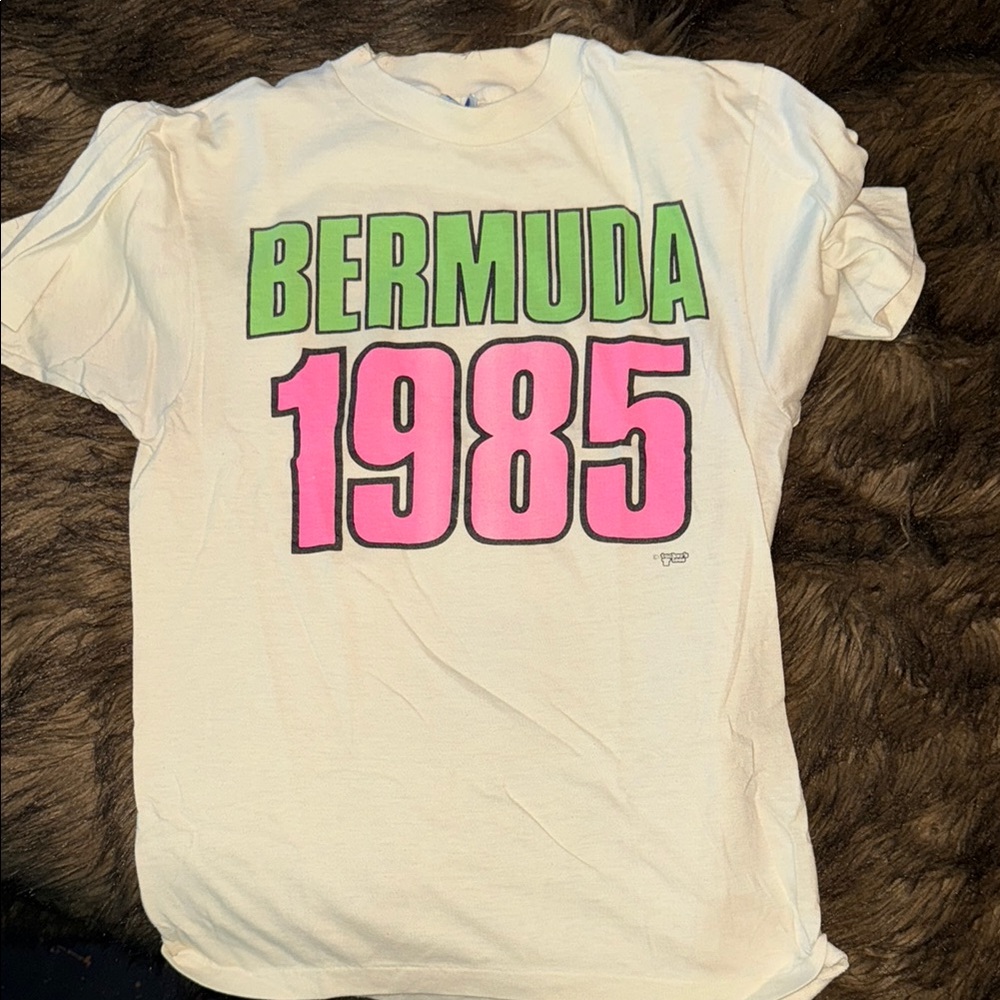 Bermuda 1985 cream colored t-shirt